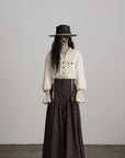 DOINDULGE Textured Check Maxi Skirt