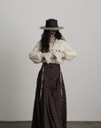 DOINDULGE Textured Check Maxi Skirt