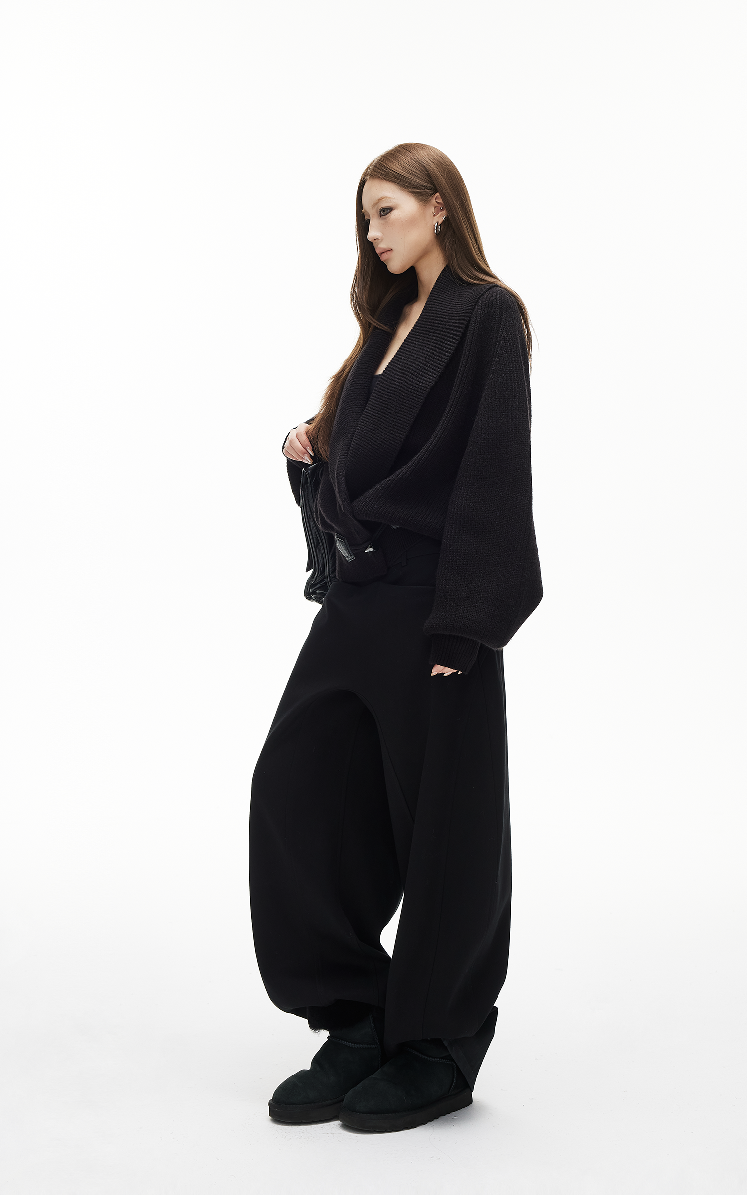 IAMXIAA Wide-Leg Low Crotch Casual Pants