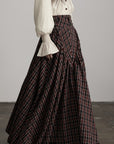 DOINDULGE Textured Check Maxi Skirt