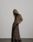 DOINDULGE Distressed Textured Hooded Knit Pullover