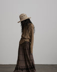 DOINDULGE Distressed Textured Hooded Knit Pullover