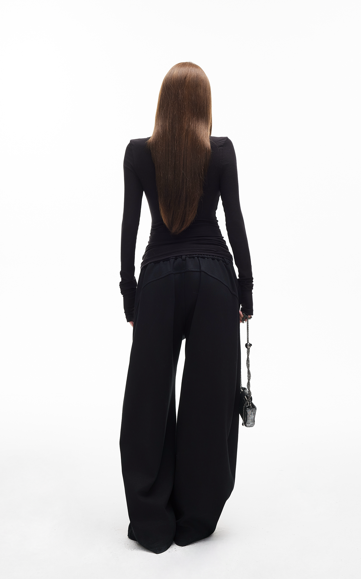 IAMXIAA Wide-Leg Low Crotch Casual Pants