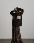 DOINDULGE Patchwork Distressed Knit Cardigan