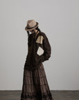 DOINDULGE Patchwork Distressed Knit Cardigan