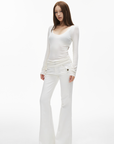 IAMXIAA Low-Rise Flared Pants with Pocket Detail