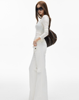 IAMXIAA Low-Rise Flared Pants with Pocket Detail