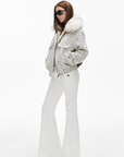IAMXIAA Low-Rise Flared Pants with Pocket Detail
