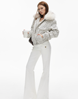 IAMXIAA Low-Rise Flared Pants with Pocket Detail