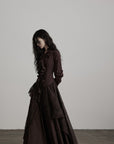 DOINDULGE Textured Ruched Shirt Dress