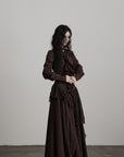 DOINDULGE Textured Ruched Shirt Dress