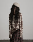 DOINDULGE Floral Grid Knit Sweater
