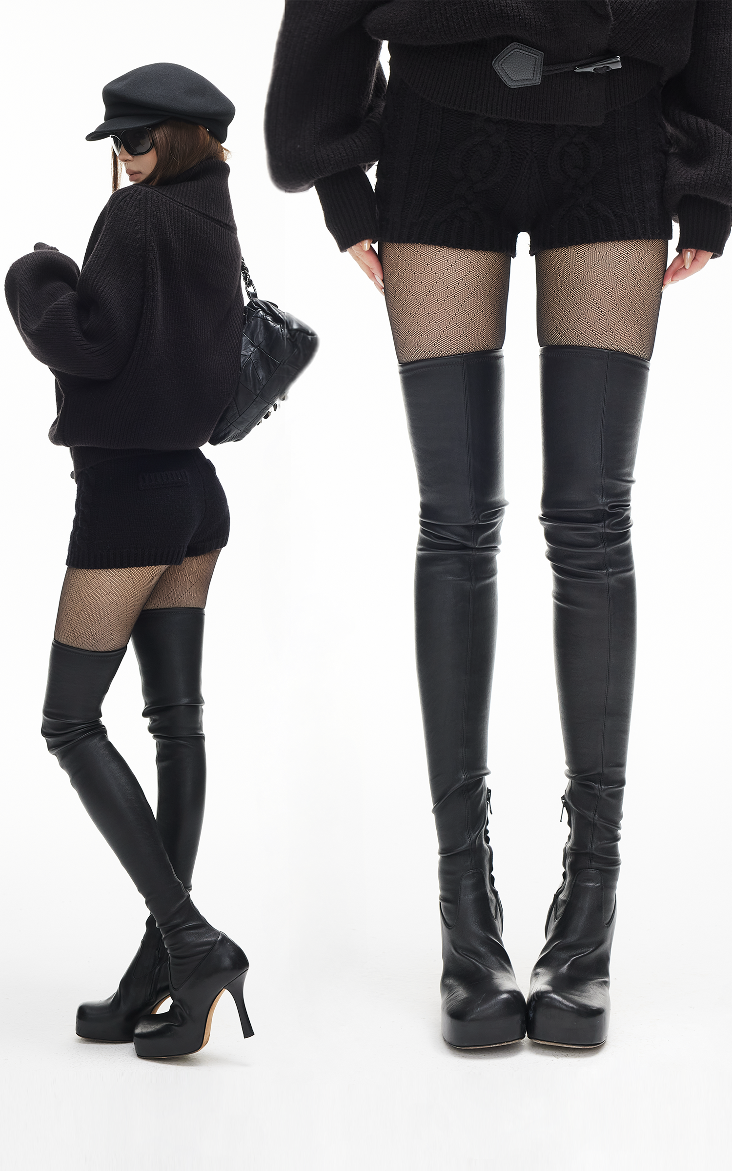 IAMXIAA Cable Knit Mini Shorts