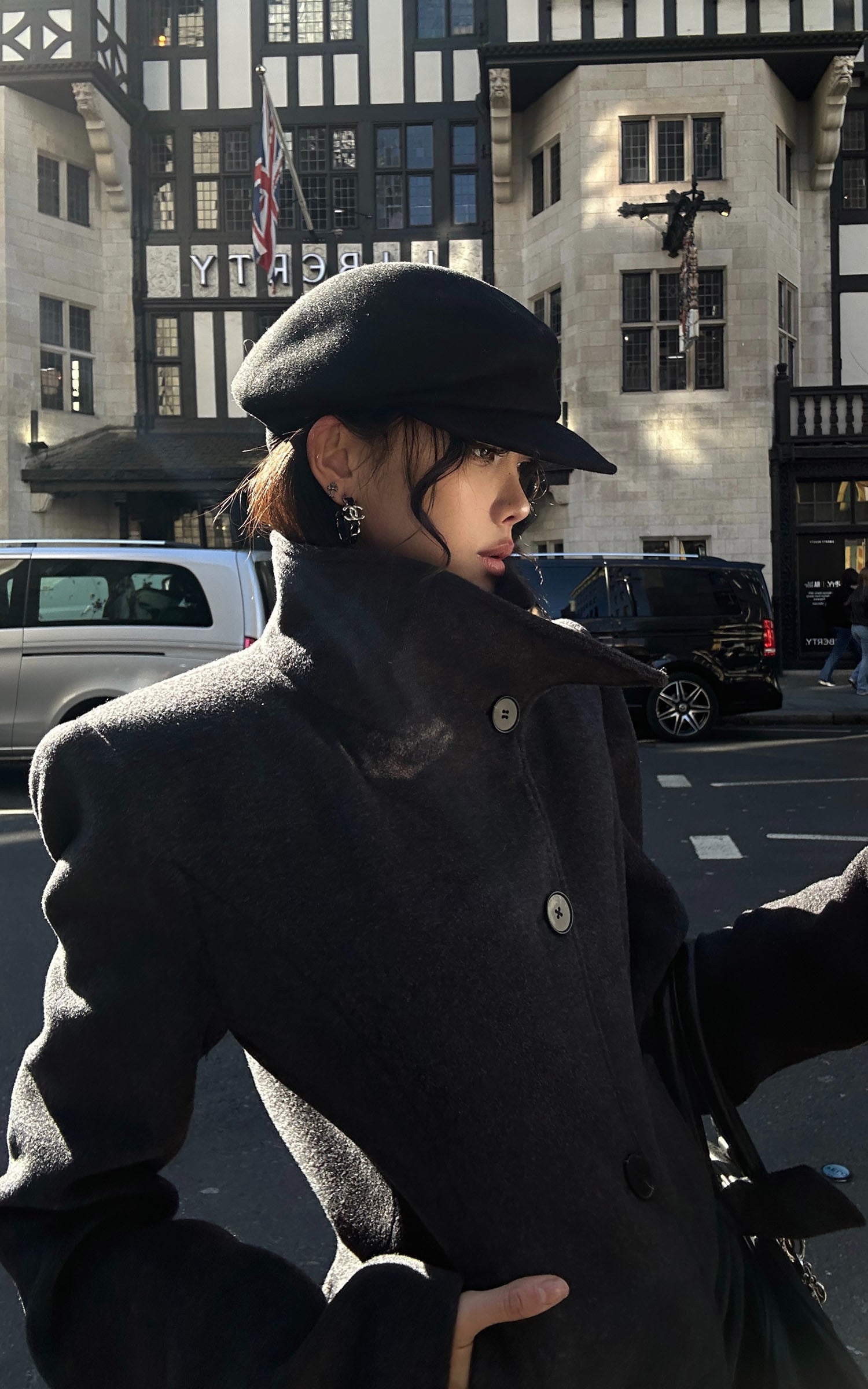 WARDEN EDGE Structured Cropped Wool Coat and Pleated Mini Skirt Set