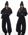 IAMXIAA Wide-Leg Low Crotch Casual Pants