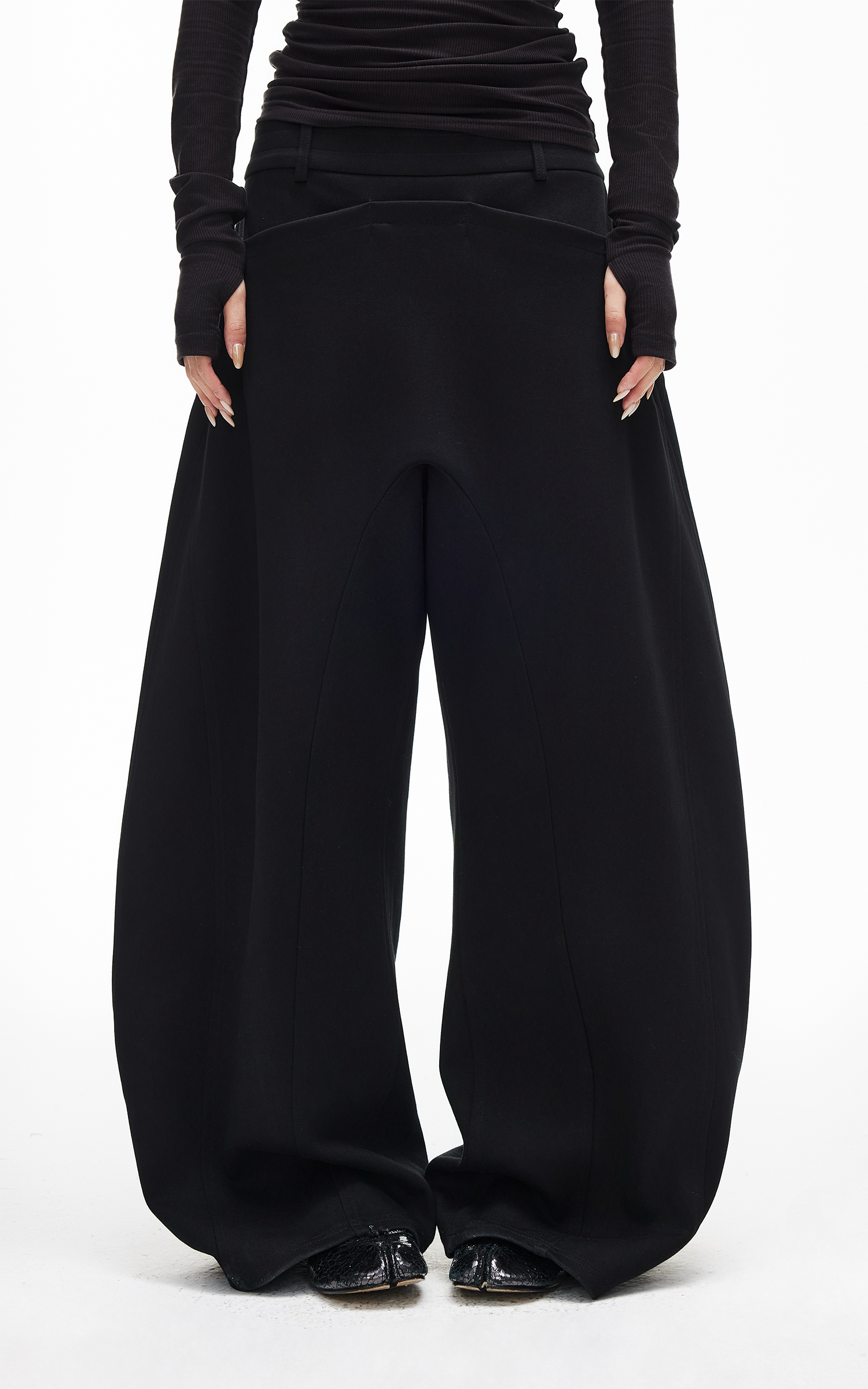 IAMXIAA Wide-Leg Low Crotch Casual Pants
