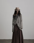 DOINDULGE Textured Asymmetric Collar Knit Sweater