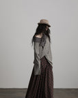 DOINDULGE Textured Asymmetric Collar Knit Sweater