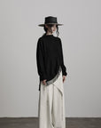 DOINDULGE Textured Fringe Knit Sweater