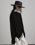 DOINDULGE Textured Fringe Knit Sweater