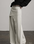 DOINDULGE Deconstructed Layered Wide-Leg Skirt-Pants