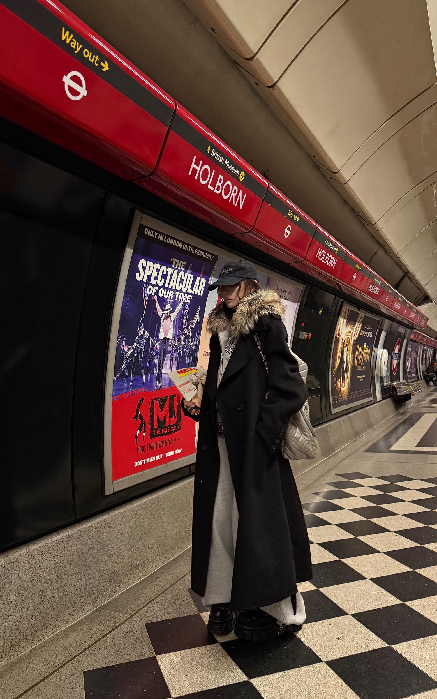 WARDEN EDGE Double Breasted Wool Coat with Belt