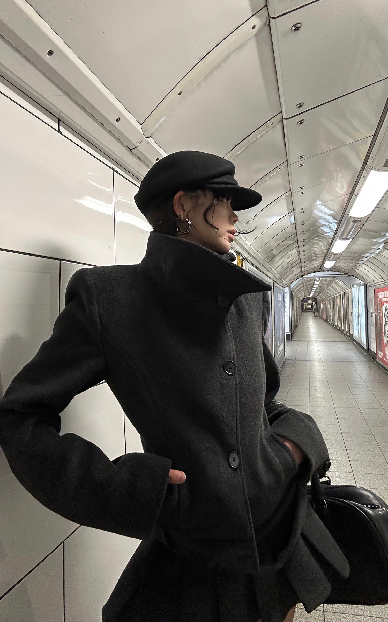 WARDEN EDGE Structured Cropped Wool Coat and Pleated Mini Skirt Set