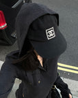 WARDEN EDGE Slim Fit Hooded Long Sleeve Top with Pocket and Metal Eyelet Detail