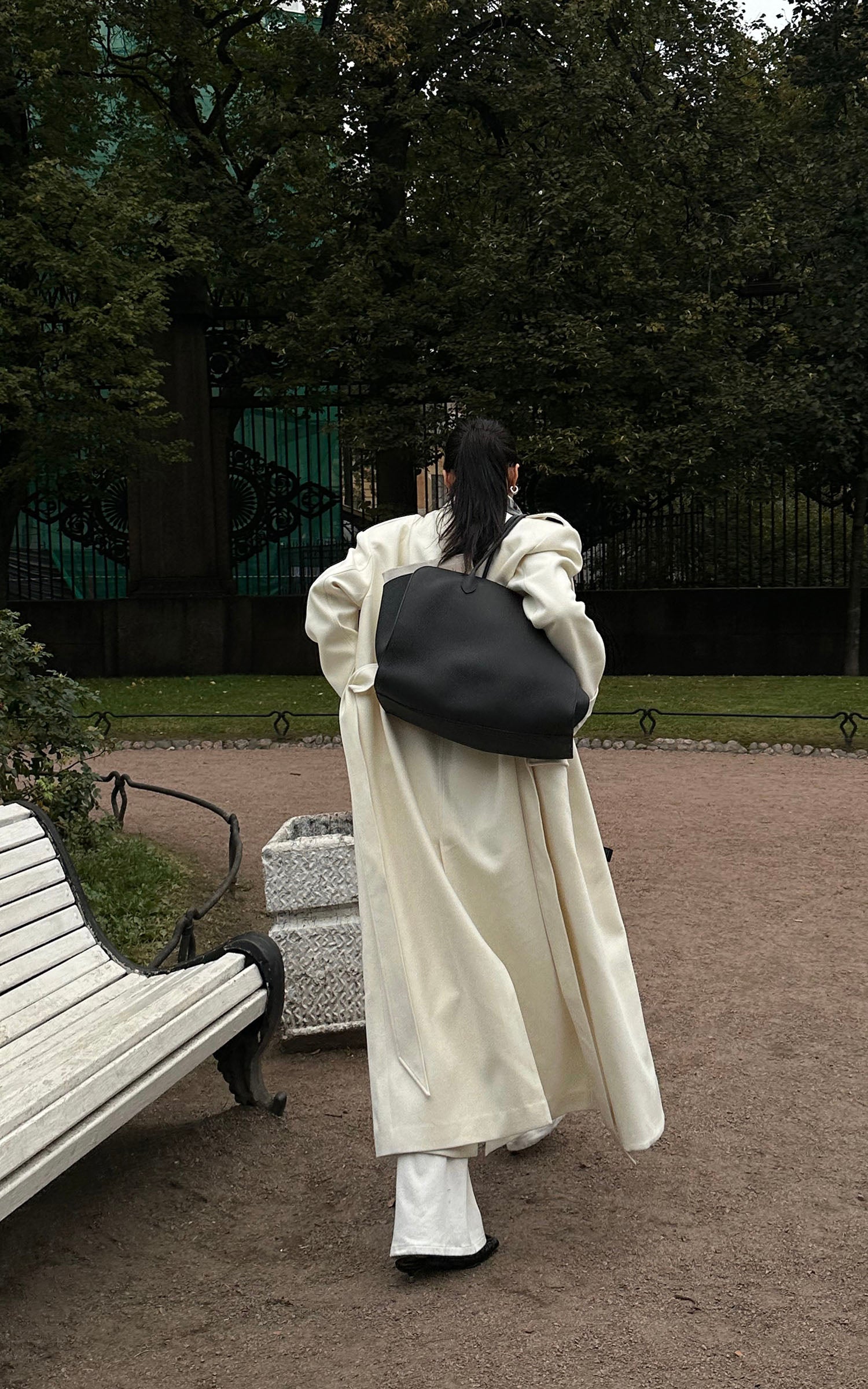 ROVENTE Long Double-Breasted Belted Coat