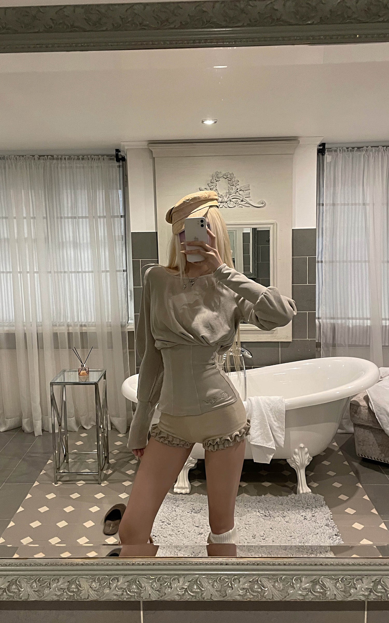 Rase le sol Draped Sculptural Knit Top with Corset Waist and Cutout Back