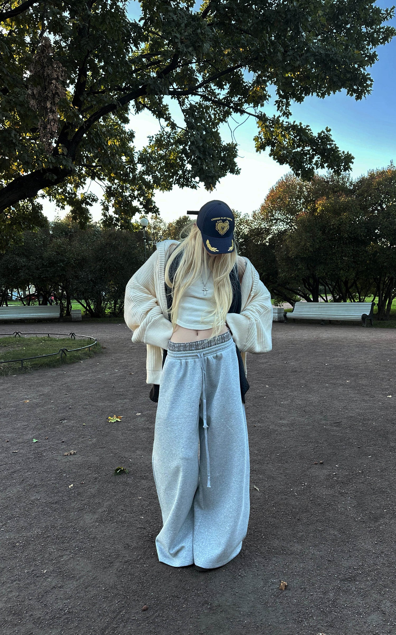 Rase le sol Loose Silhouette Knit Hoodie Cardigan With Lettered Back Detail