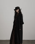 DOINDULGE Textured Knit Long Cardigan with Draped Silhouette
