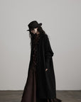DOINDULGE Textured Knit Long Cardigan with Draped Silhouette