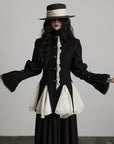 DOINDULGE Structured Crinkle Sculptural Peplum Jacket