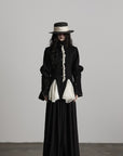 DOINDULGE Structured Crinkle Sculptural Peplum Jacket