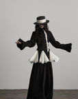 DOINDULGE Structured Crinkle Sculptural Peplum Jacket