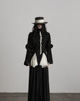 DOINDULGE Structured Crinkle Sculptural Peplum Jacket