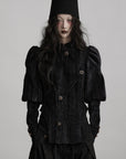 DOINDULGE Sculpted Velvet Jacket with Structured Sleeves