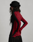 DOINDULGE Contrast Panel Knit Top