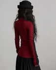 DOINDULGE Contrast Panel Knit Top