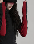 DOINDULGE Contrast Panel Knit Top