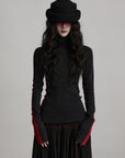 DOINDULGE Contrast Panel Knit Top