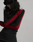 DOINDULGE Contrast Panel Knit Top