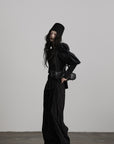 DOINDULGE Sculpted Velvet Jacket with Structured Sleeves