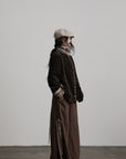 DOINDULGE Structured Corduroy Jacket with Asymmetric Button Line