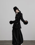 DOINDULGE Structured Textured Blazer with Sculpted Silhouette and Hand-Woven Knot Buttons