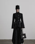 DOINDULGE Structured Textured Blazer with Sculpted Silhouette and Hand-Woven Knot Buttons