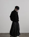 DOINDULGE Velvet Sculpted Jacket with Lace Collar & Antique Buttons