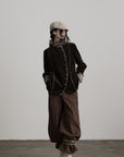 DOINDULGE Structured Corduroy Jacket with Asymmetric Button Line