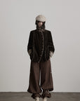 DOINDULGE Structured Corduroy Jacket with Asymmetric Button Line